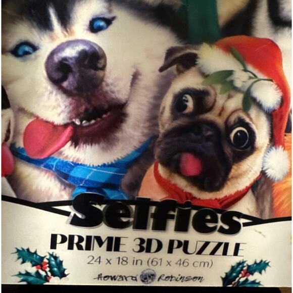 Prime 3D 500 Piece Puzzle Winter Dogs Smiles Selfies Howard Robinson 24x18 NEW - Picture 2 of 7